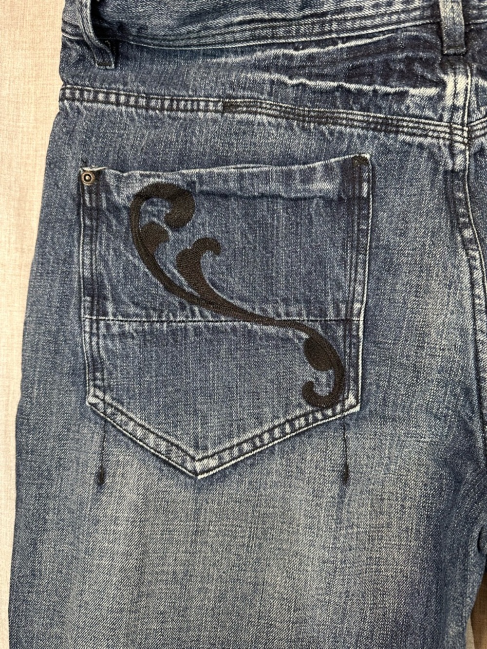 Phat Farm Mens Dark Blue Loose Y2K Jeans - Picture 10 of 11